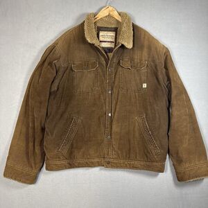 Vintage Abercrombie & Fitch Sherpa Lined Corduroy Work Jacket Mens XL Brown⁠